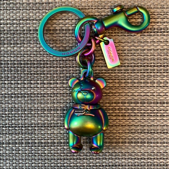 Coach teddy bear keychain